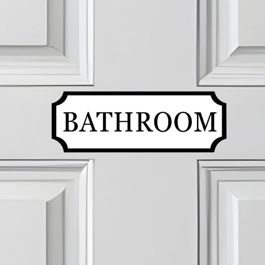 Modern Bathroom Sign, Custom Wall Plaque for Bathroom Areas, Loo Sign. White, Black, Grey
