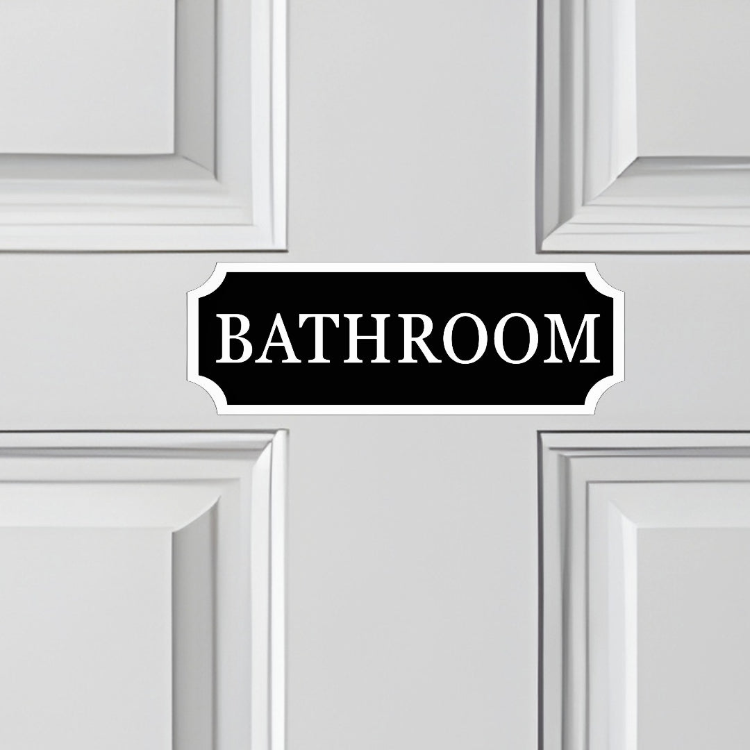 Modern Bathroom Sign, Custom Wall Plaque for Bathroom Areas, Loo Sign. White, Black, Grey