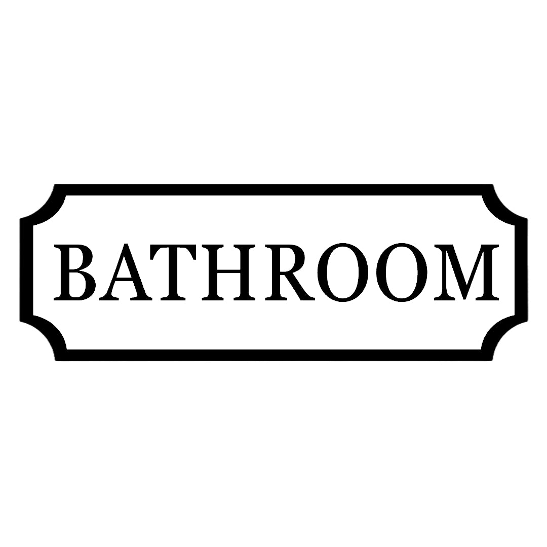 Modern Bathroom Sign, Custom Wall Plaque for Bathroom Areas, Loo Sign. White, Black, Grey