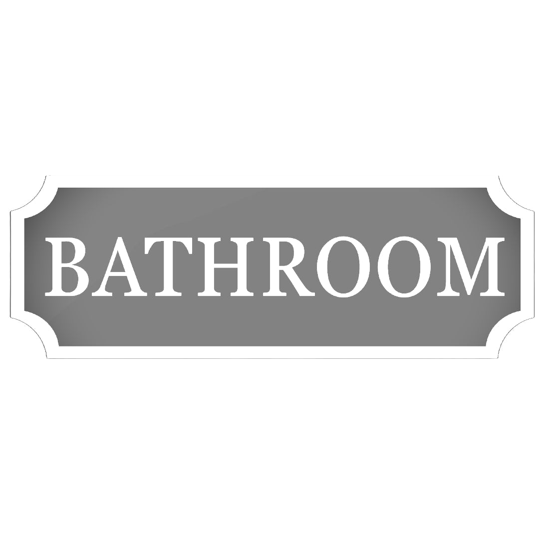 Modern Bathroom Sign, Custom Wall Plaque for Bathroom Areas, Loo Sign. White, Black, Grey