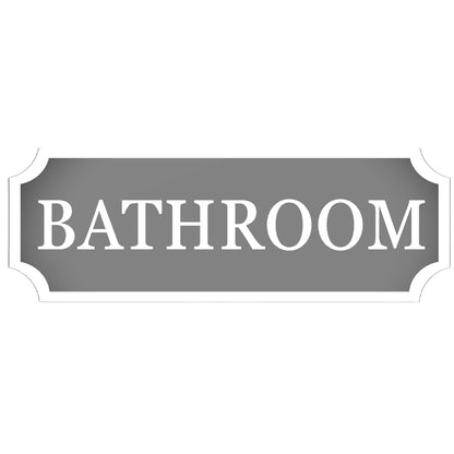 Modern Bathroom Sign, Custom Wall Plaque for Bathroom Areas, Loo Sign. White, Black, Grey