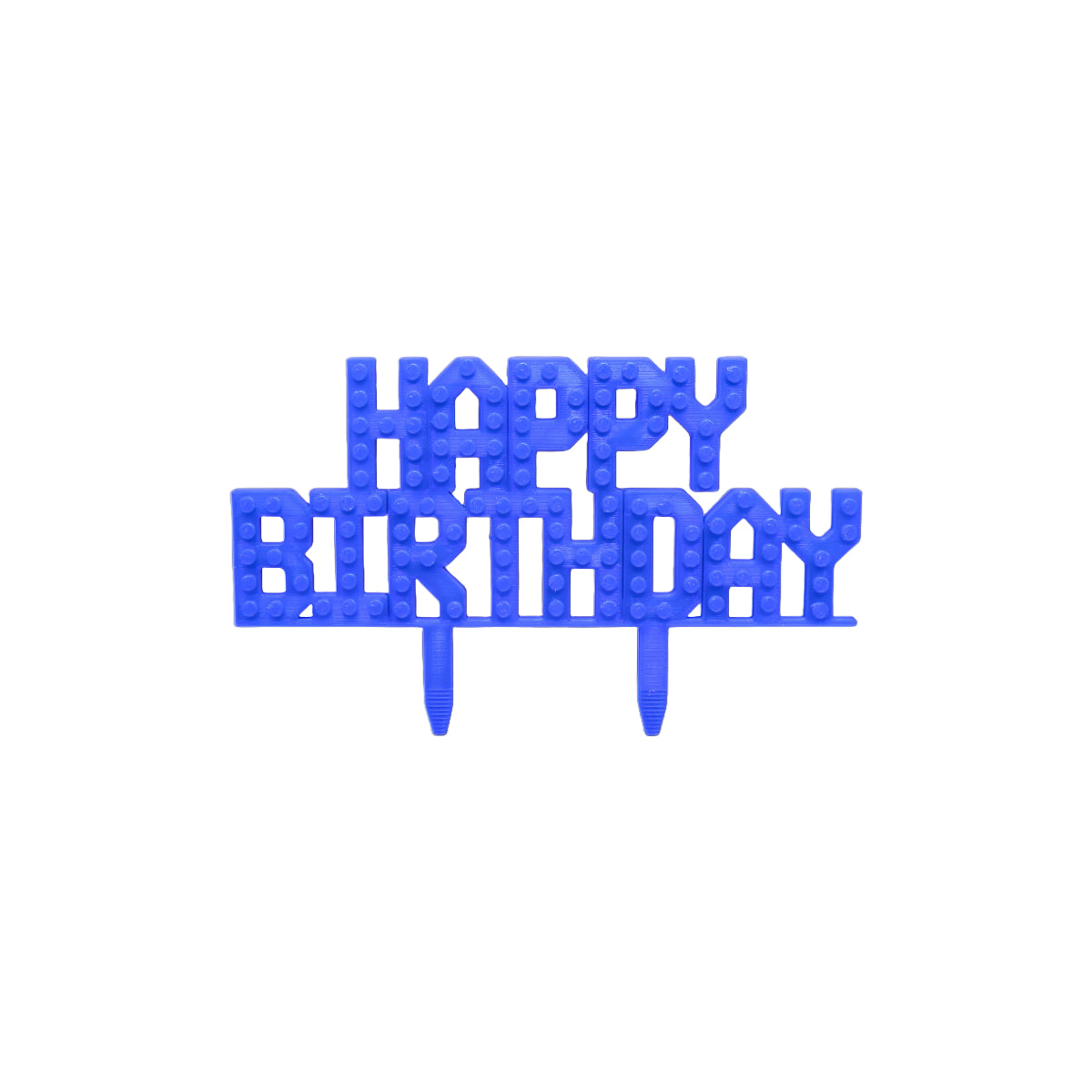 Bricks Compatible Happy Birthday Cake Topper– Brick Party Theme | Block system Custom Birthday Decoration, Blue, Pink, Red - Any Colour