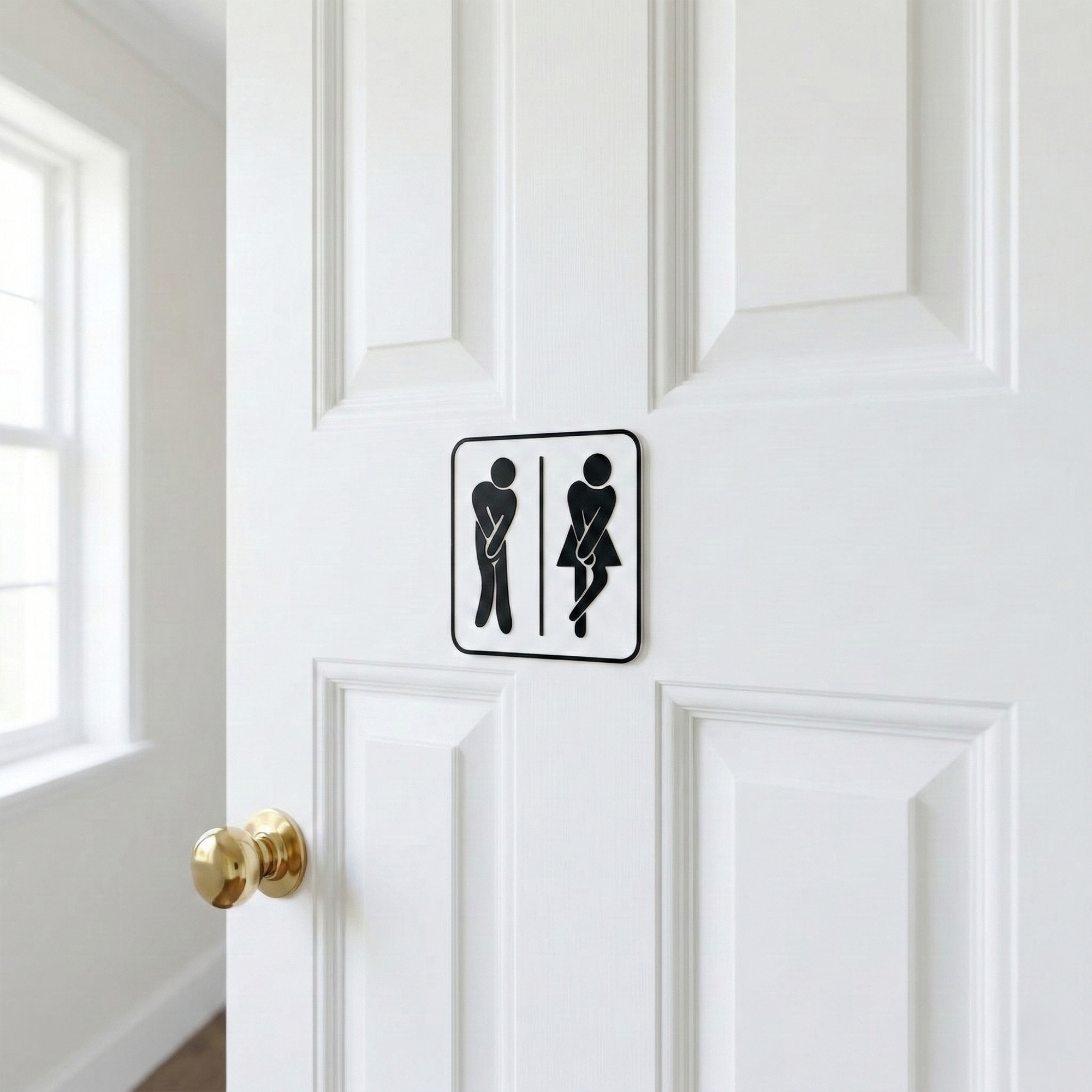 Funny Man and Woman Toilet Sign, Humorous Restroom Decor, Retro Bathroom Sign, Quirky Home Decor
