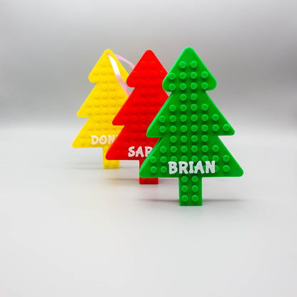 Personalized Brick Compatible Christmas Tree Decoration - Fun, Festive, and Customizable Holiday Gift