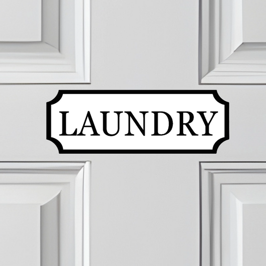 Modern Laundry Sign, Custom Wall Plaque for Laundry Areas, Utility Sign. White, Black, Grey