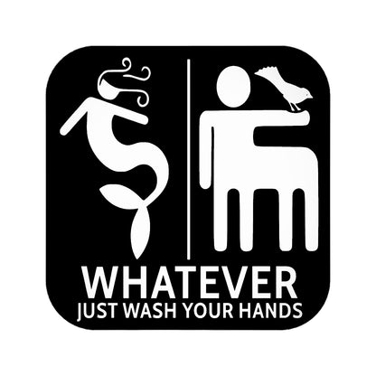 Funny Mermaid And Centaur Gender Neutral Restroom Door Sign, Bathroom Decor for Nautical, Mermaid, Pirate, Wall Decor