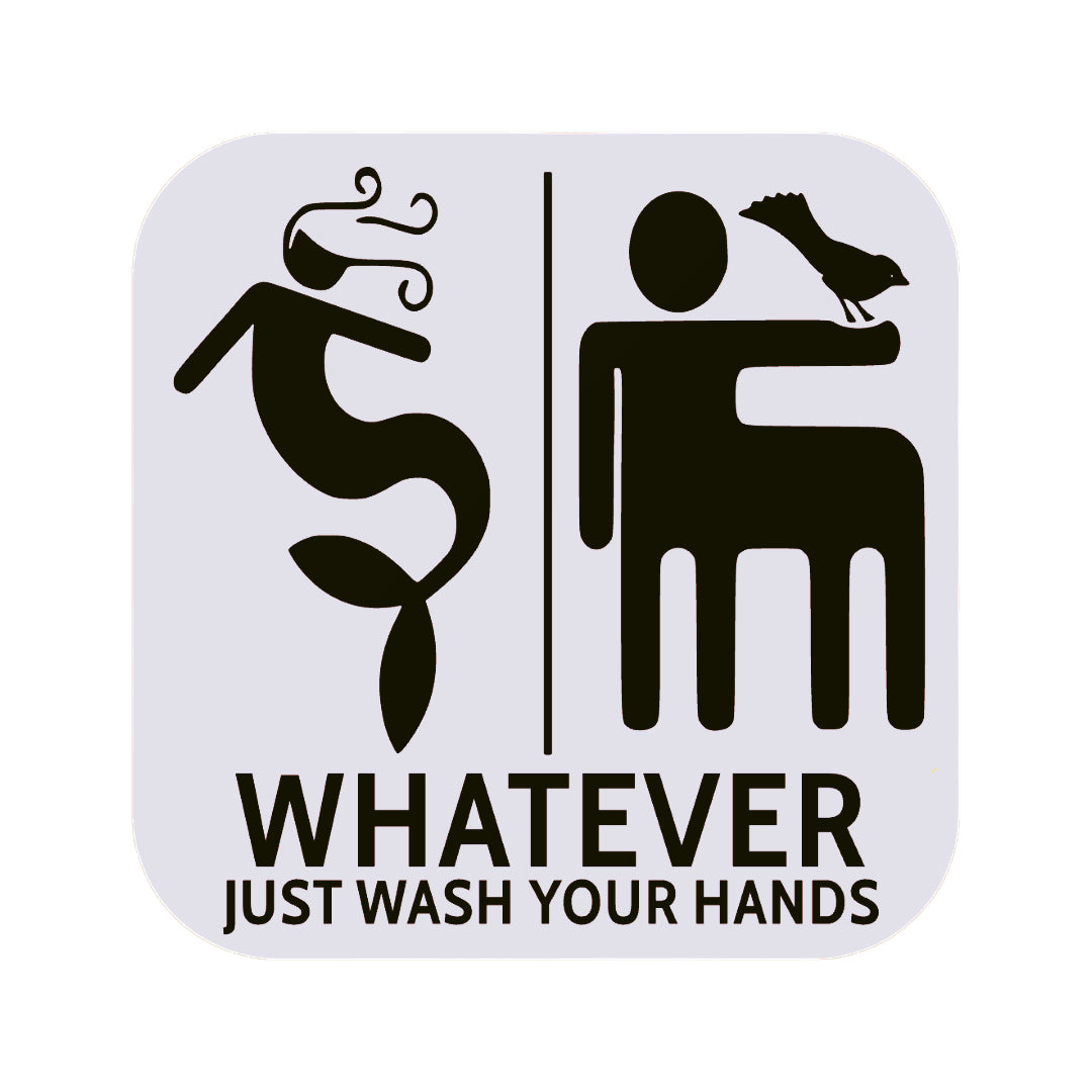 Funny Mermaid And Centaur Gender Neutral Restroom Door Sign, Bathroom Decor for Nautical, Mermaid, Pirate, Wall Decor
