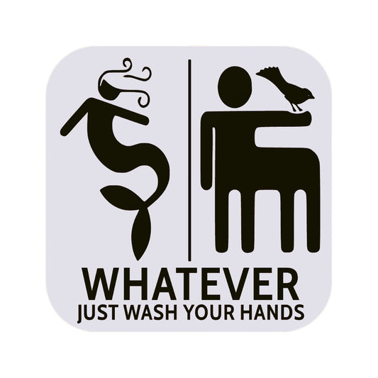 Funny Mermaid And Centaur Gender Neutral Restroom Door Sign, Bathroom Decor for Nautical, Mermaid, Pirate, Wall Decor