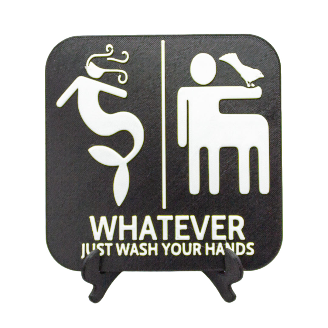 Funny Mermaid And Centaur Gender Neutral Restroom Door Sign, Bathroom Decor for Nautical, Mermaid, Pirate, Wall Decor
