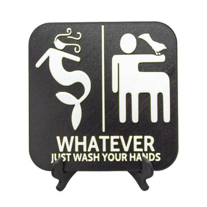 Funny Mermaid And Centaur Gender Neutral Restroom Door Sign, Bathroom Decor for Nautical, Mermaid, Pirate, Wall Decor