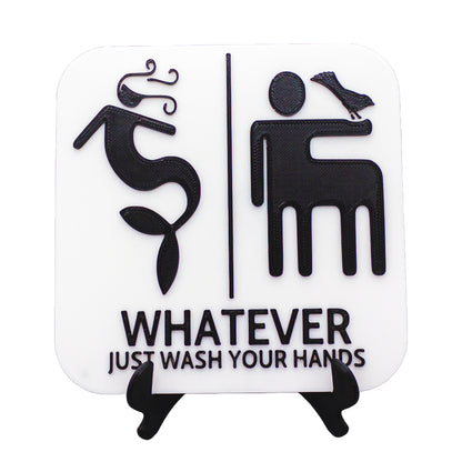 Funny Mermaid And Centaur Gender Neutral Restroom Door Sign, Bathroom Decor for Nautical, Mermaid, Pirate, Wall Decor