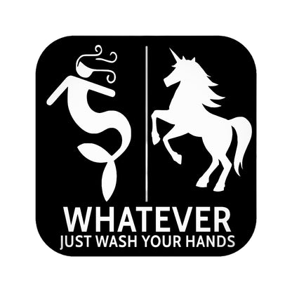 Funny Mermaid And Unicorn Gender Neutral Restroom Door Sign, Bathroom Decor for Nautical, Mermaid, Unicorn, Wall Decor