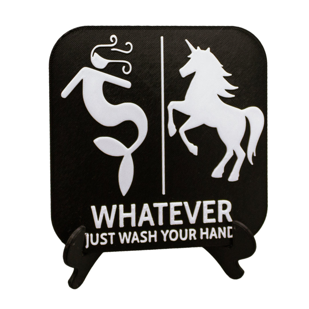 Funny Mermaid And Unicorn Gender Neutral Restroom Door Sign, Bathroom Decor for Nautical, Mermaid, Unicorn, Wall Decor
