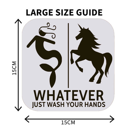 Funny Mermaid And Unicorn Gender Neutral Restroom Door Sign, Bathroom Decor for Nautical, Mermaid, Unicorn, Wall Decor