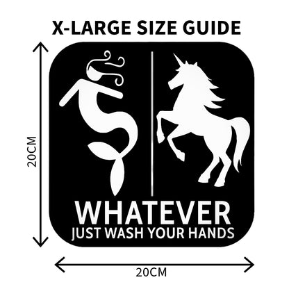 Funny Mermaid And Unicorn Gender Neutral Restroom Door Sign, Bathroom Decor for Nautical, Mermaid, Unicorn, Wall Decor