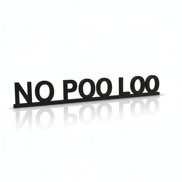 Scandinavian Style “NO POO LOO” Door Sign – main view