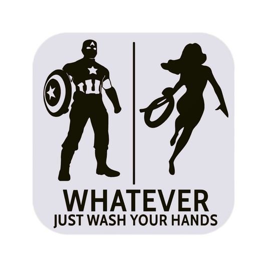 Super Hero And Super Woman Gender Neutral Restroom Door Sign, Bathroom Decor for Nautical, Mermaid, Pirate, Wall Decor