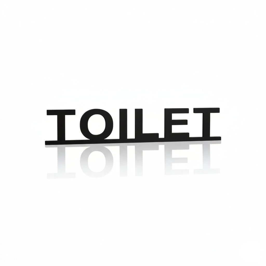 Scandinavian Style “TOILET” Door Topper Sign – Black Nordic TOILET Plaque