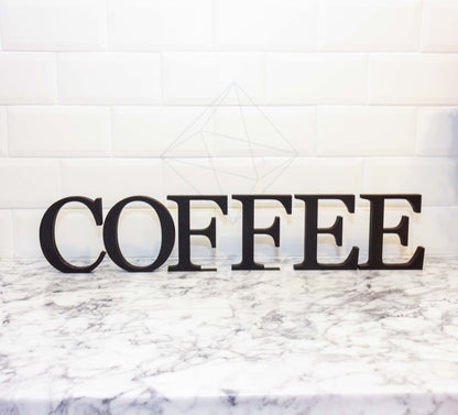 Chic Decorative Coffee Letters: Black, White, Metallic, Pastel & Glitter Coffee Decor - SignKraft3D