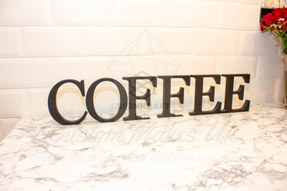 Chic Decorative Coffee Letters: Black, White, Metallic, Pastel & Glitter Coffee Decor - SignKraft3D