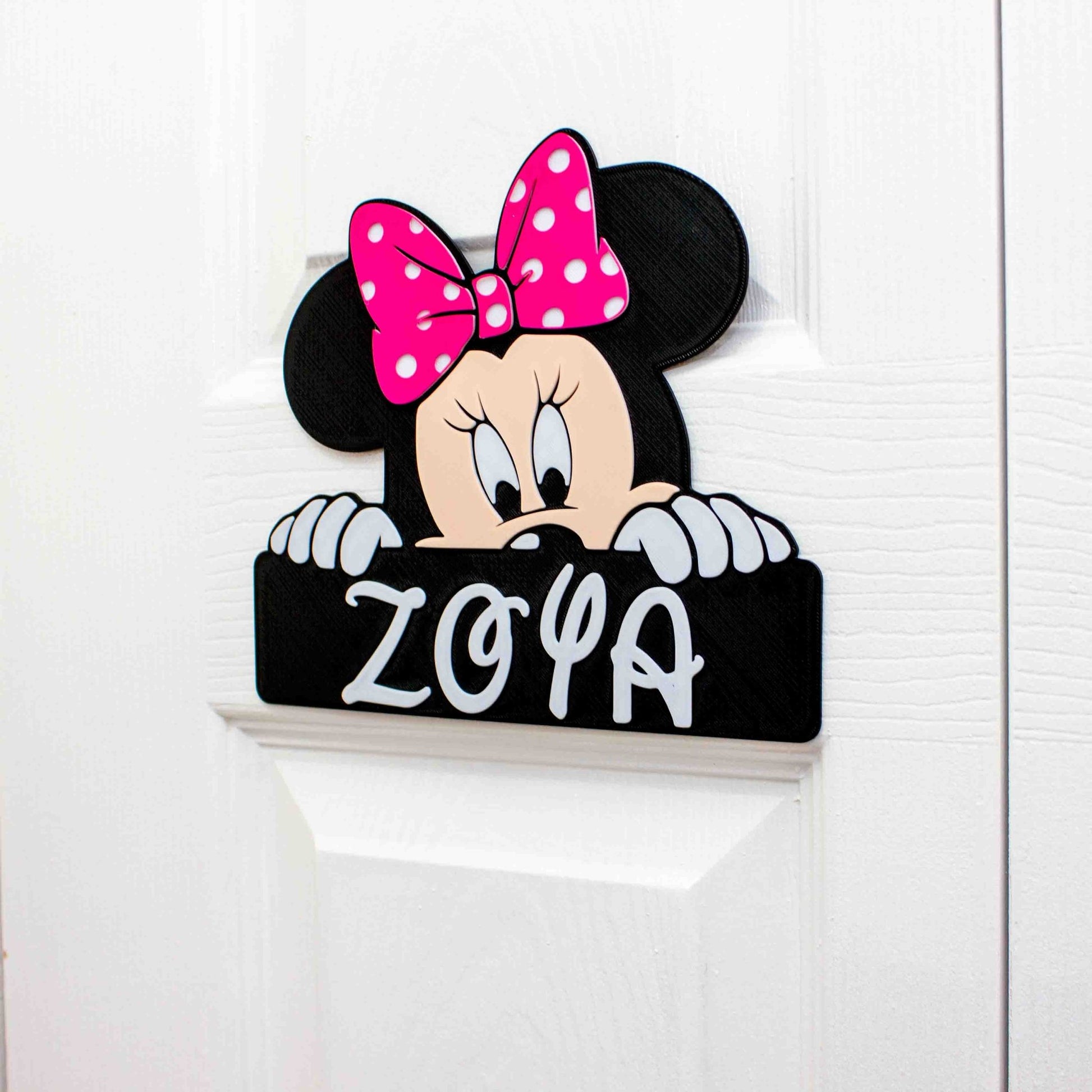 Custom Funny Mouse Ears Themed Door Hanger Sign - SignKraft3D