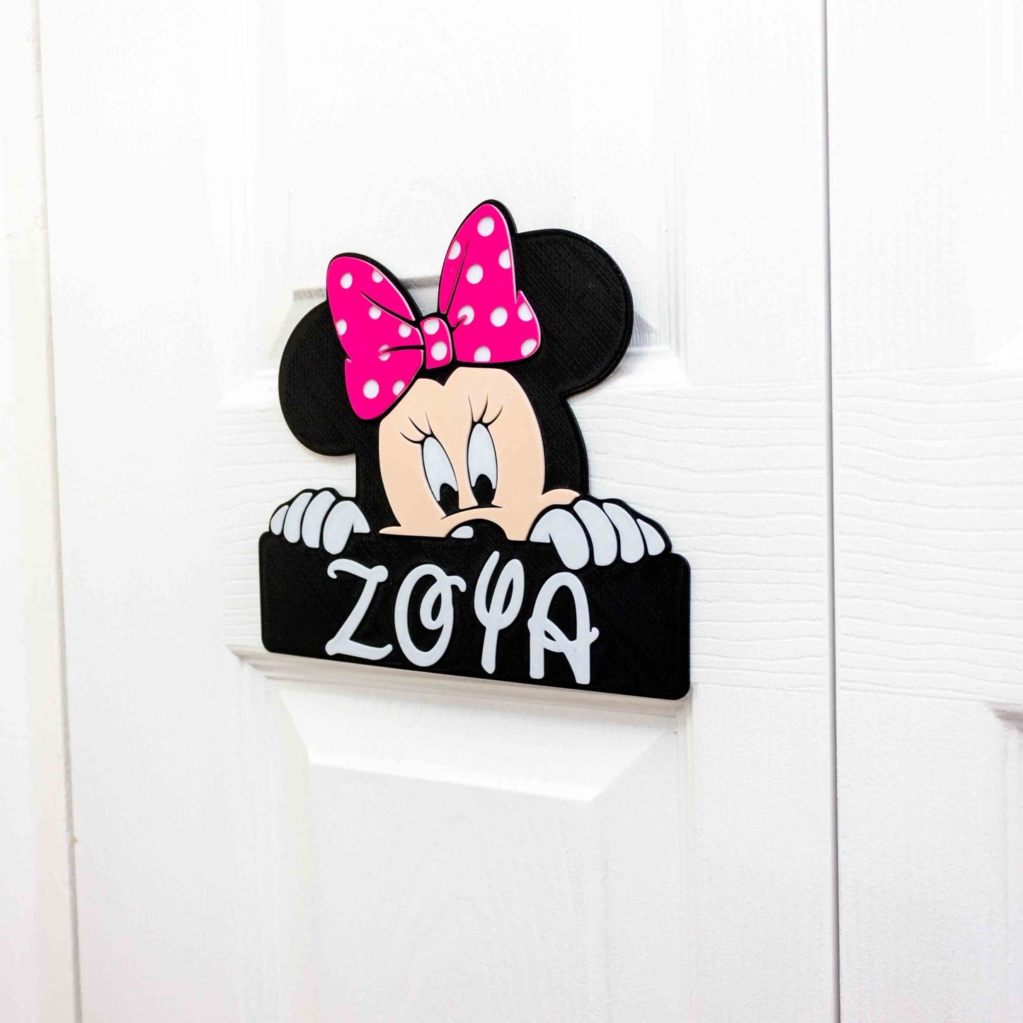 Custom Funny Mouse Ears Themed Door Hanger Sign - SignKraft3D