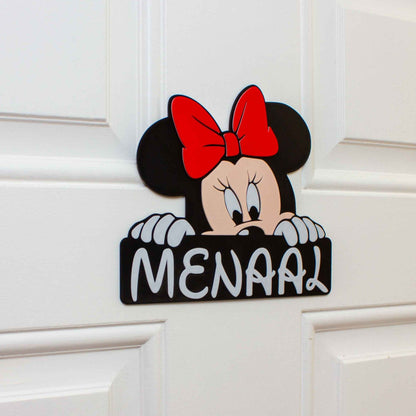 Custom Funny Mouse Ears Themed Door Hanger Sign - SignKraft3D