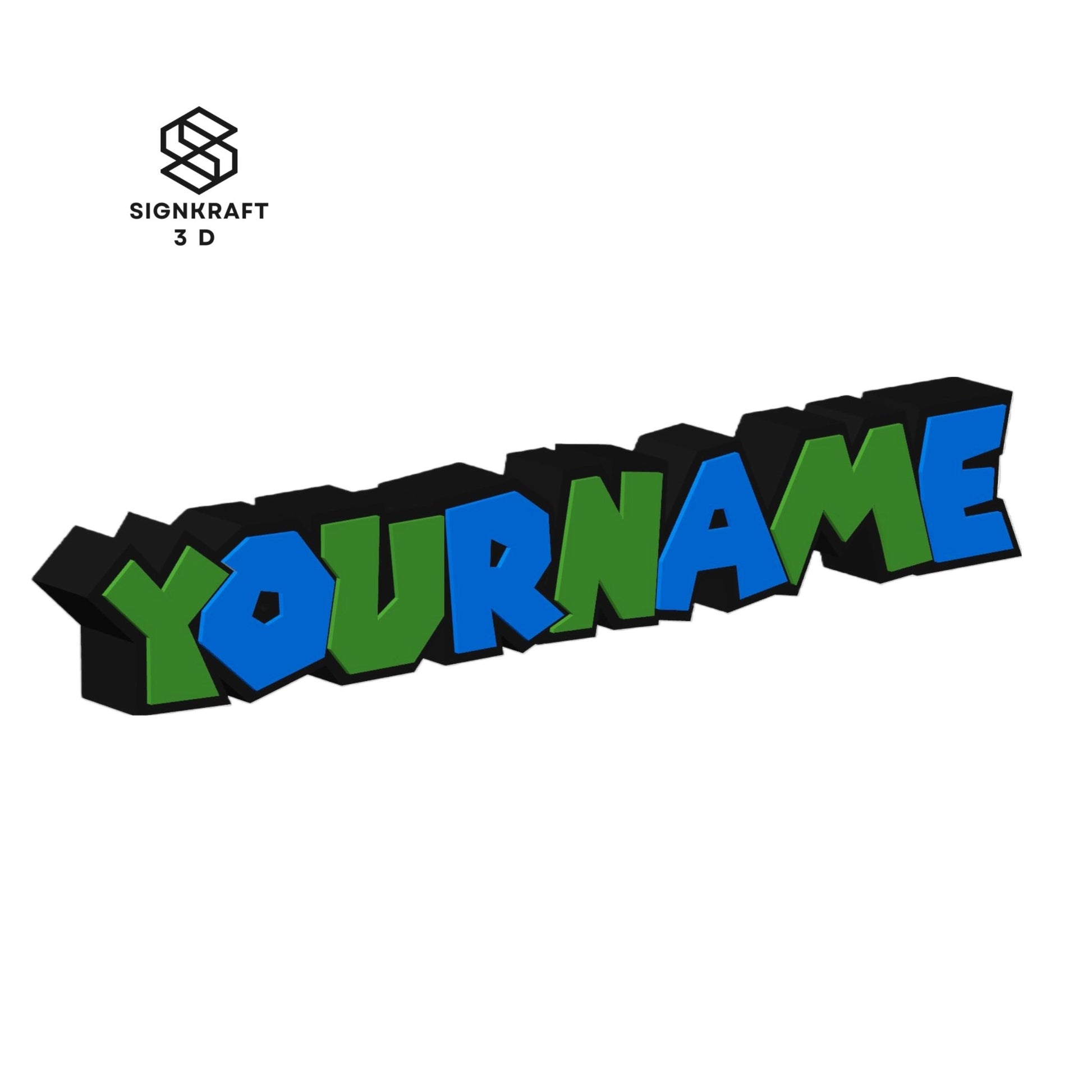 Custom Super Mario Desk Name Plate - Custom Name Plate - SignKraft3D