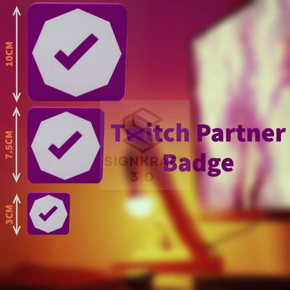 Custom Twitch Badge Trophy, Mod, Partner, VIP, Prime, Gamer Room Decor - SignKraft3D