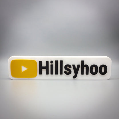 Custom YouTube Inspired Nameplate, Personalised Desk Plate, VLogger Name Sign - SignKraft3D