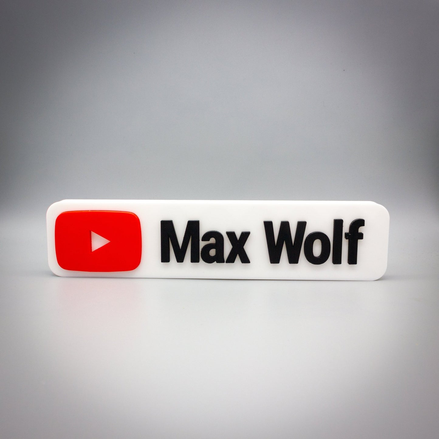 Custom YouTube Inspired Nameplate, Personalised Desk Plate, VLogger Name Sign - SignKraft3D