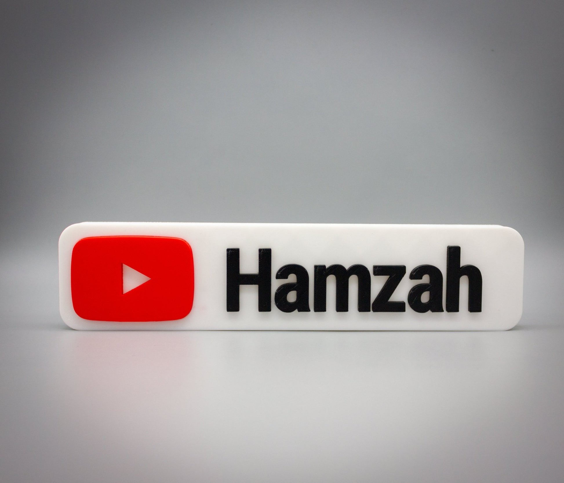 Custom YouTube Inspired Nameplate, Personalised Desk Plate, VLogger Name Sign - SignKraft3D