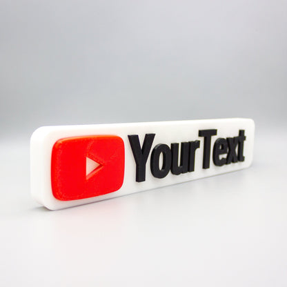 Custom YouTube Inspired Nameplate, Personalised Desk Plate, VLogger Name Sign - SignKraft3D