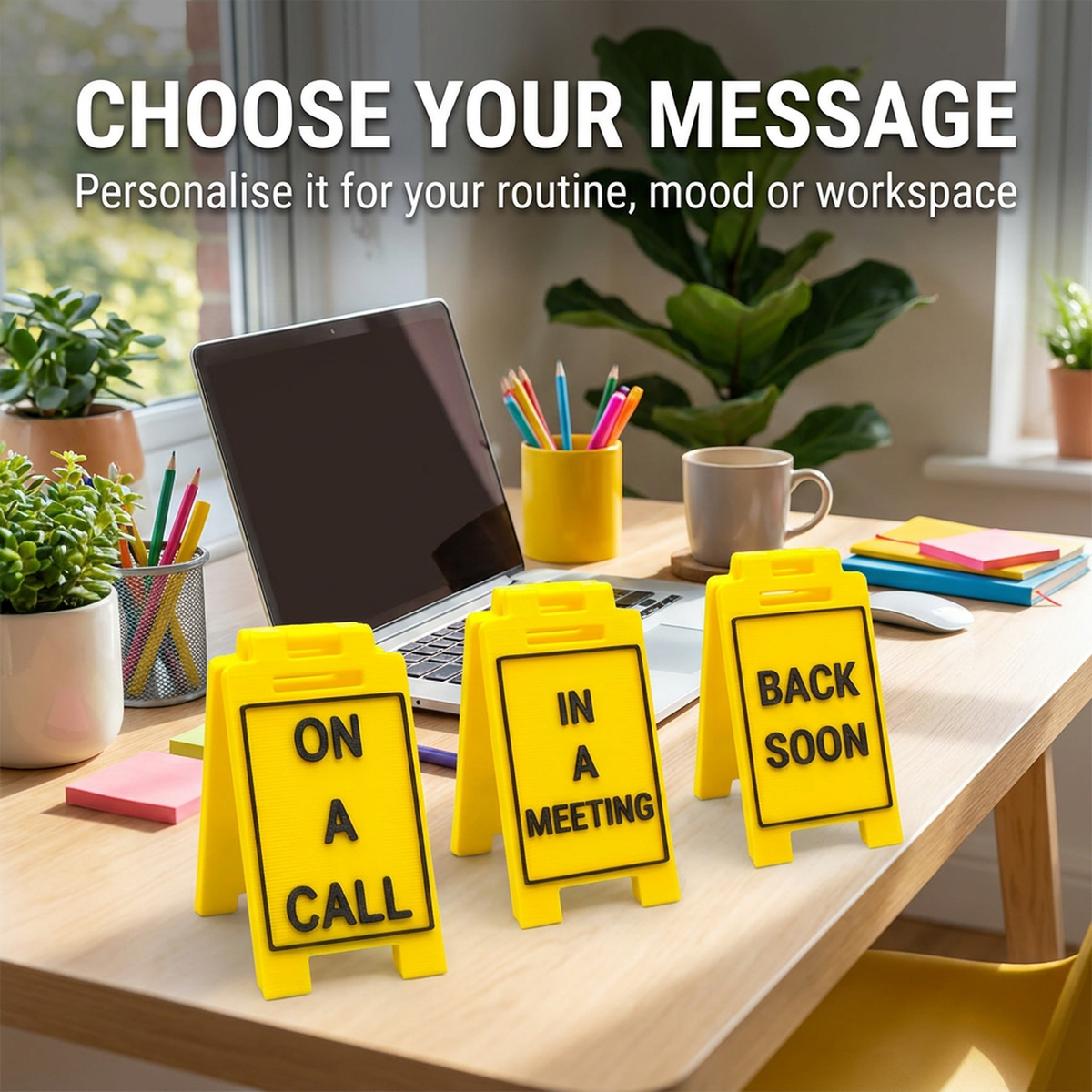 Personalised On A Call desk sign with custom message options