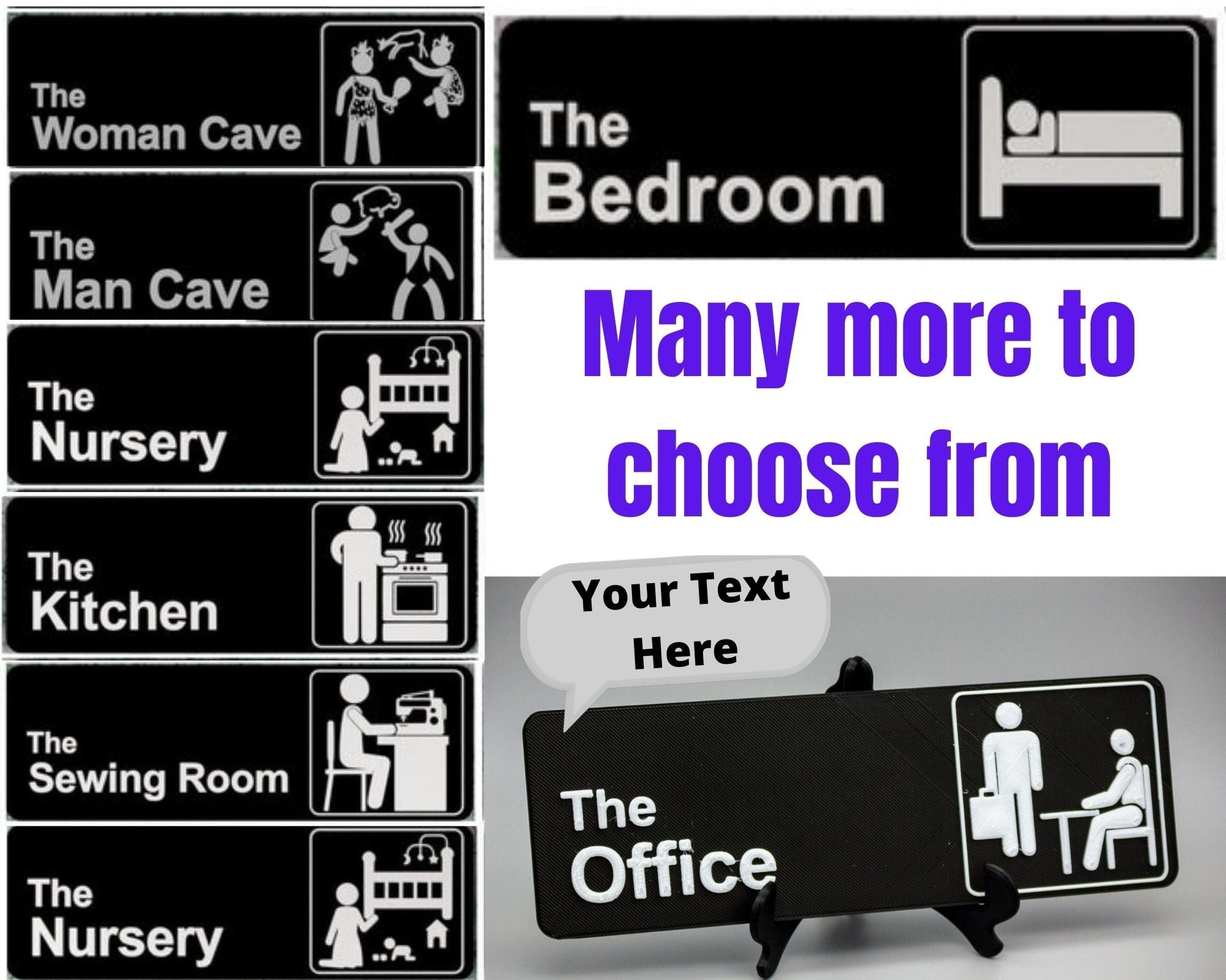 Customisable The Office TV Show Style Sign for any room or desk, Customisable Text and logo - SignKraft3D