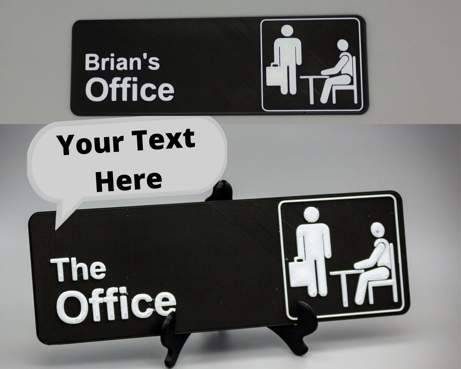 Customisable The Office TV Show Style Sign for any room or desk, Customisable Text and logo - SignKraft3D