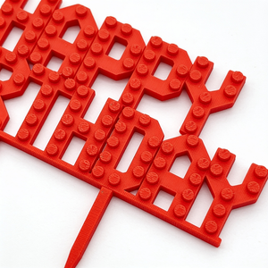 LEGO® Compatible Happy Birthday Cake Topper – Brick Party Decoration, 7 Colours