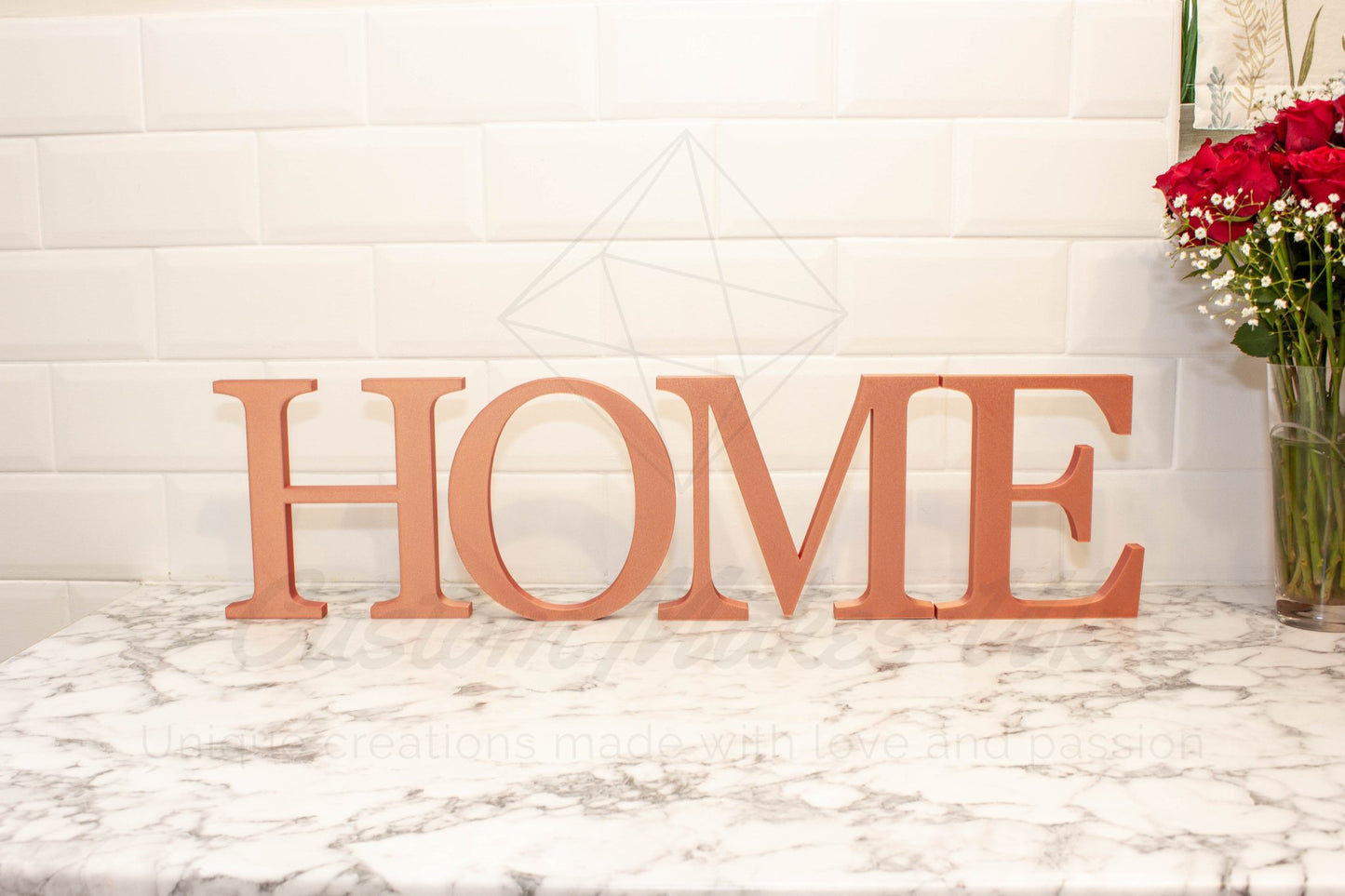 Elegant HOME Decorative Letters: Metallic, Pastel & Glitter Home Decor - SignKraft3D