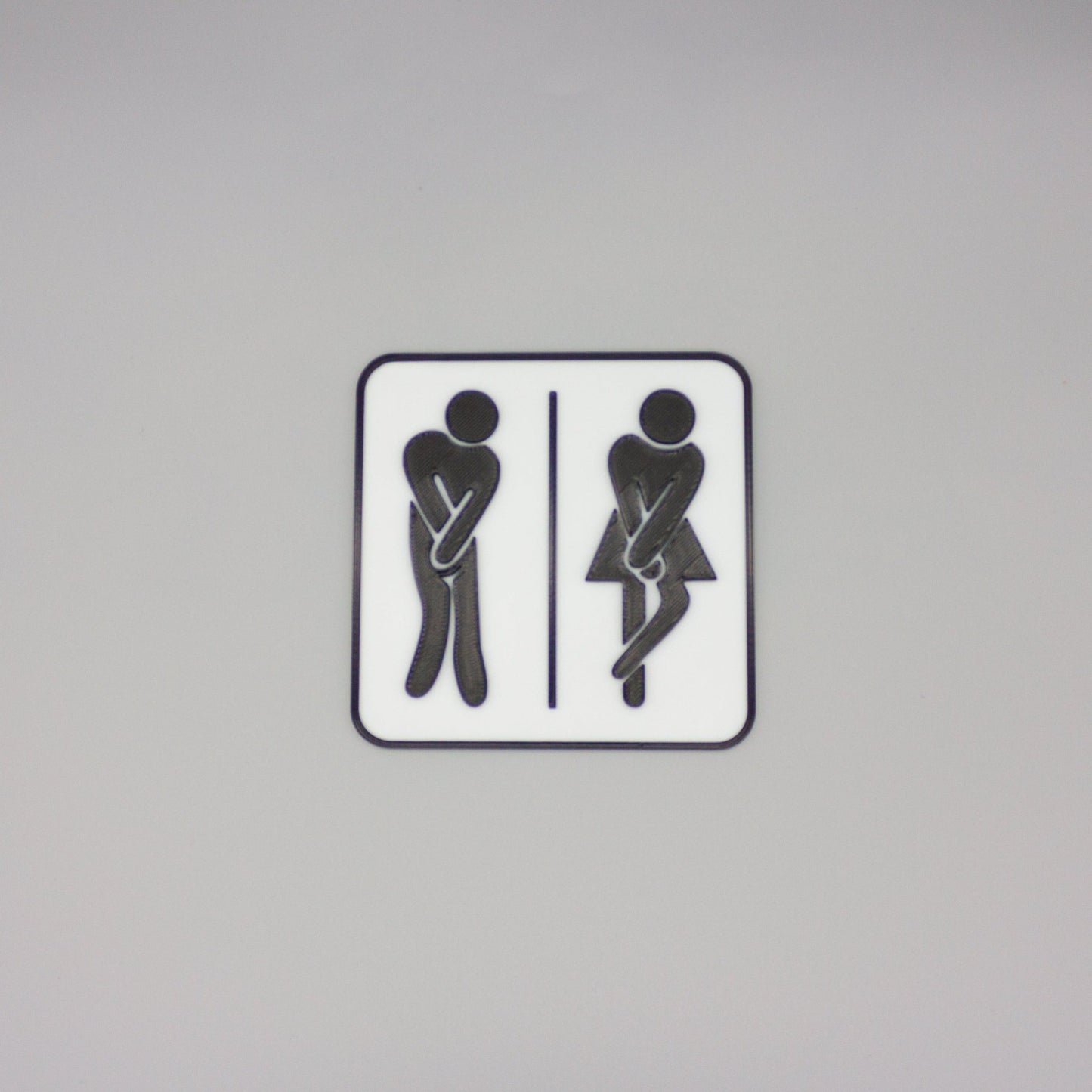 Funny Man Woman Toilet Sign - SignKraft3D