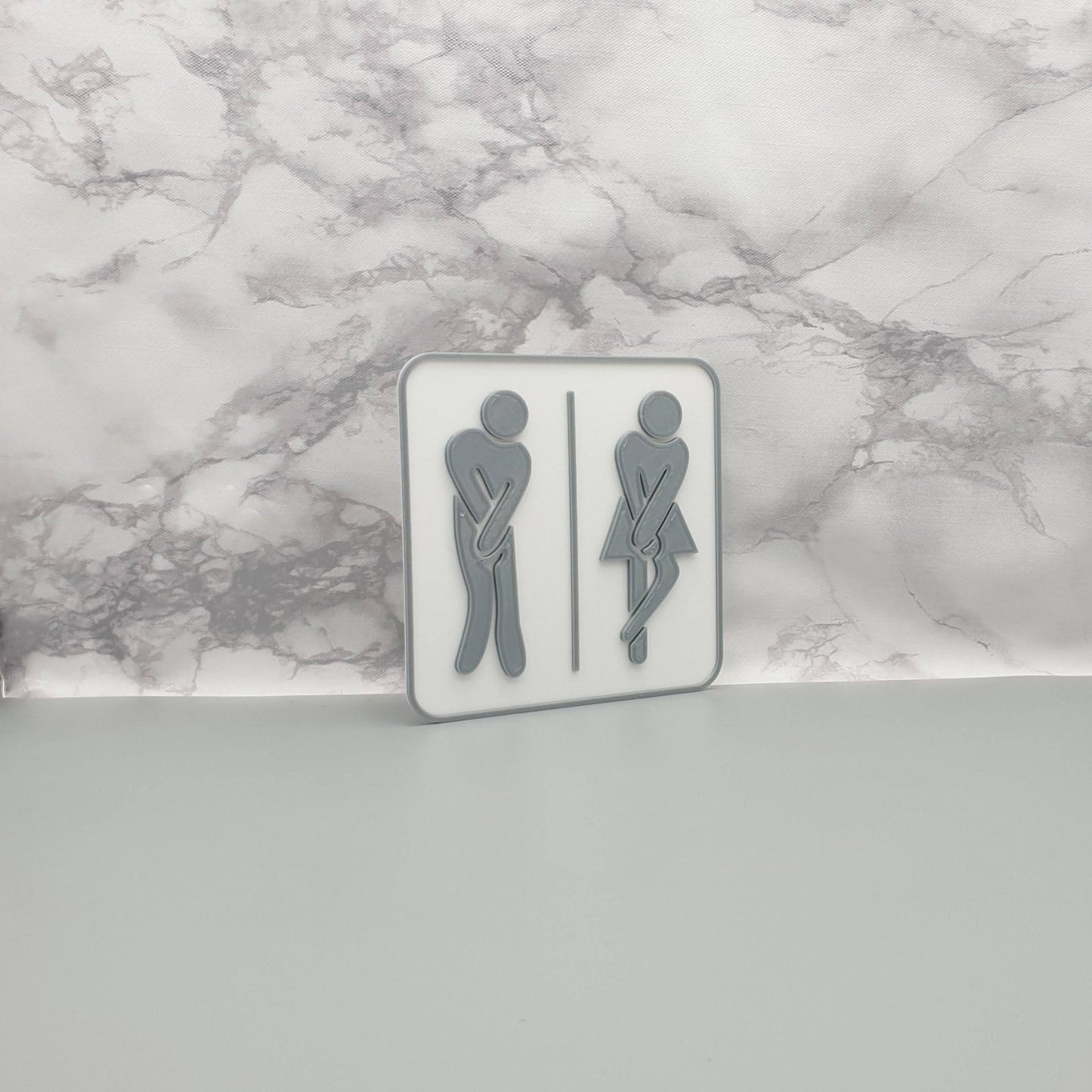 Funny Man Woman Toilet Sign - SignKraft3D