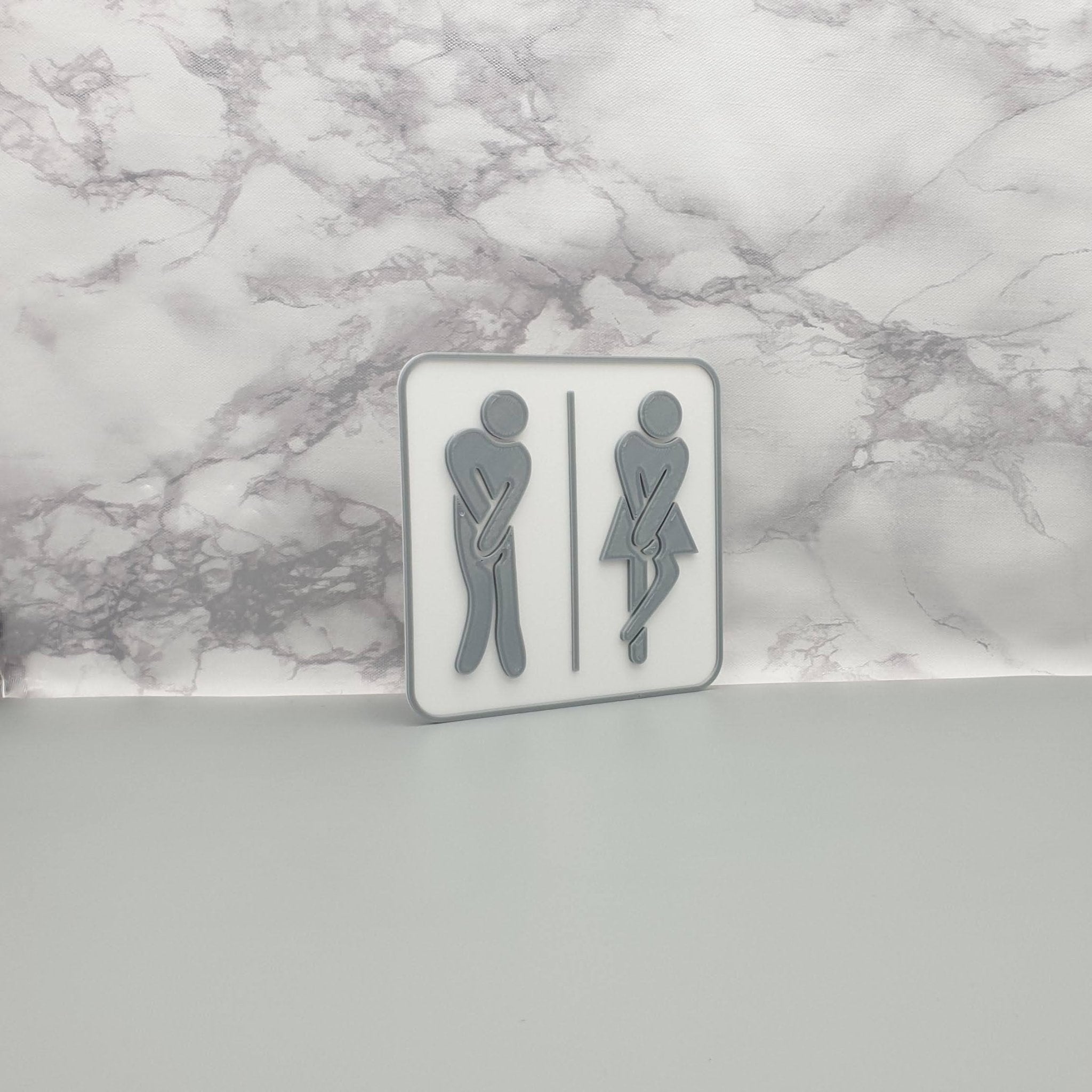 Funny Man Woman Toilet Sign - SignKraft3D
