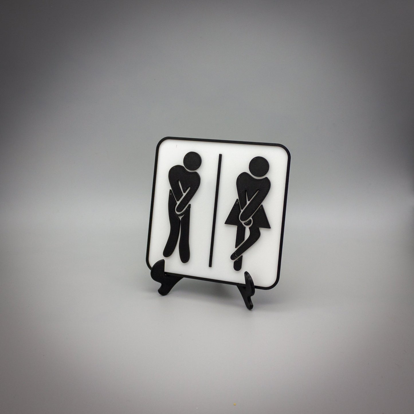 Funny Man Woman Toilet Sign - SignKraft3D