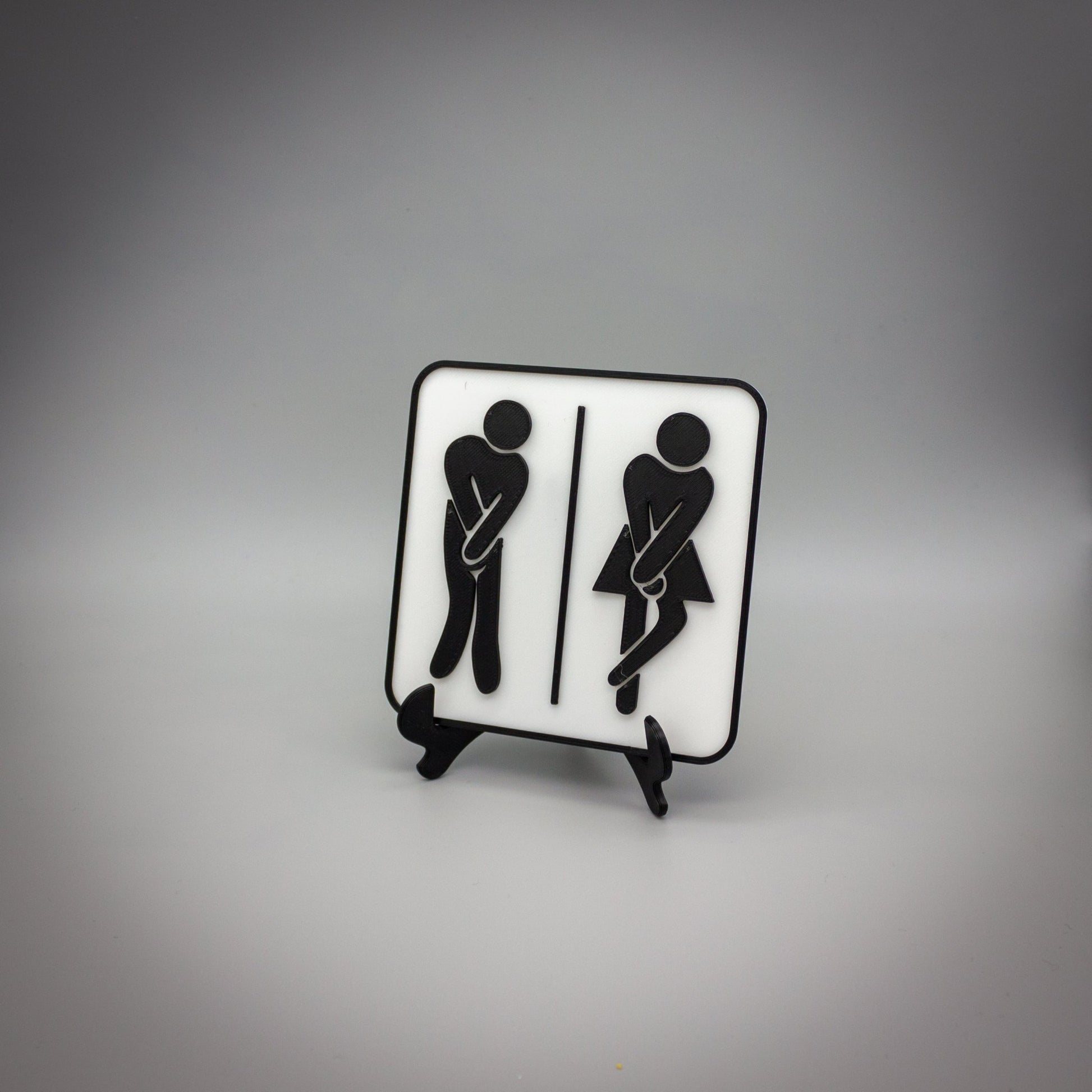 Funny Man Woman Toilet Sign - SignKraft3D