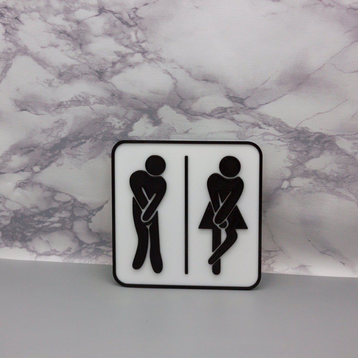 Funny Man Woman Toilet Sign - SignKraft3D