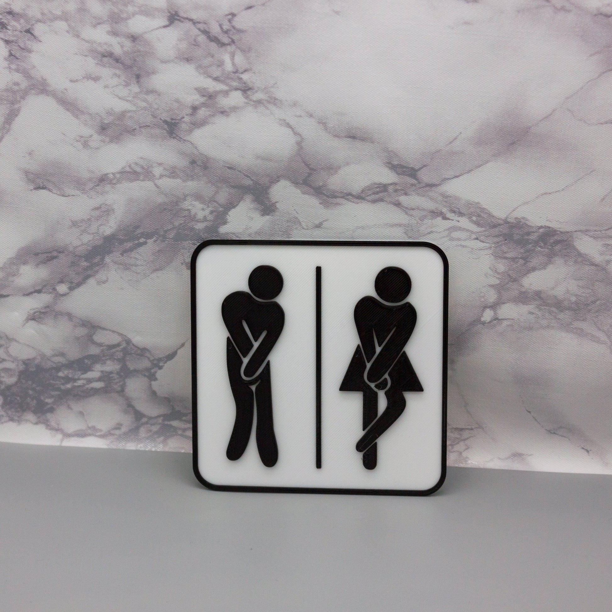 Funny Man Woman Toilet Sign - SignKraft3D