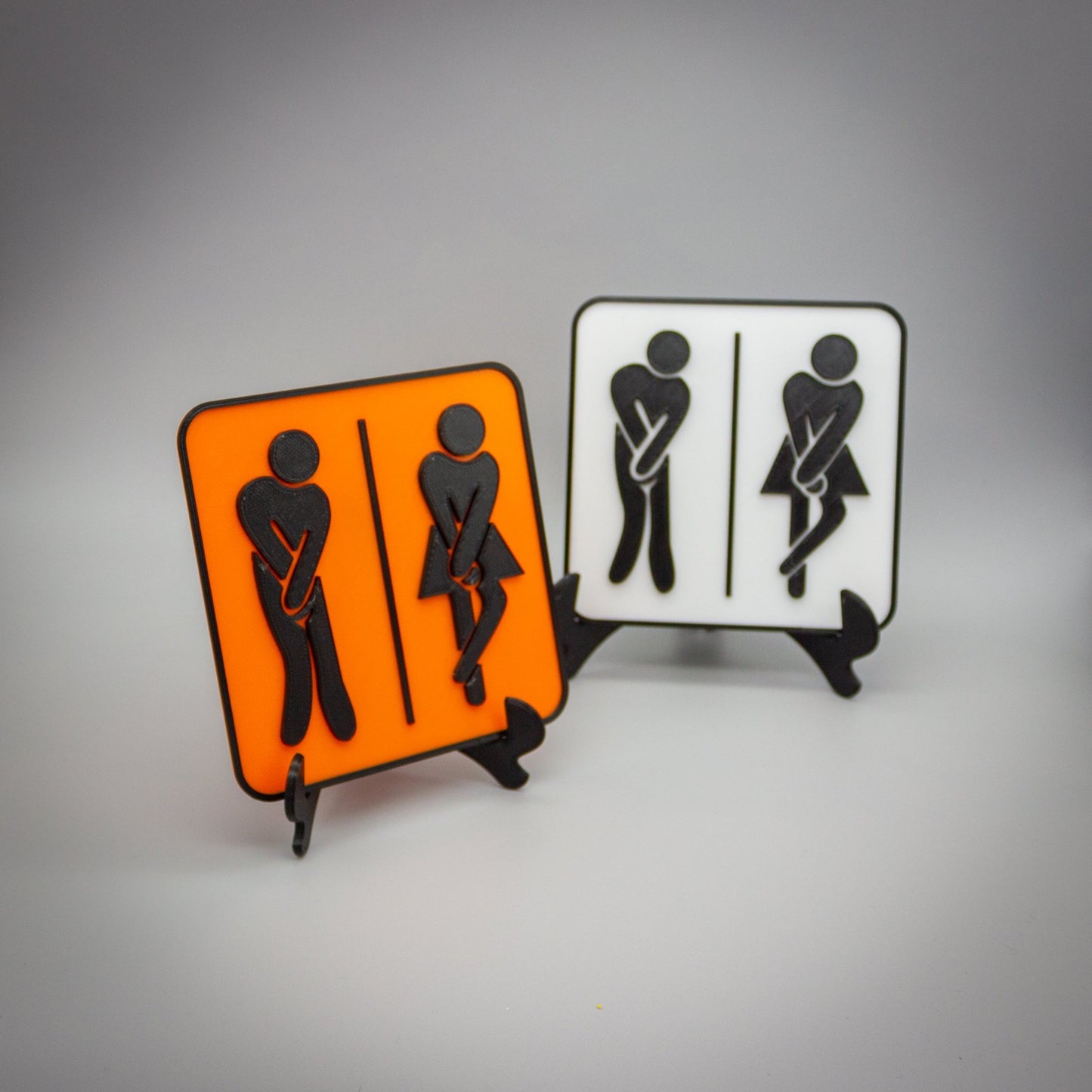 Funny Man Woman Toilet Sign - SignKraft3D