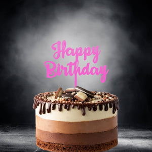 Happy Birthday Cake Topper, Party Theme, Custom Birthday Decoration, Black, Pink, Gold, Silver, Copper - SignKraft3D