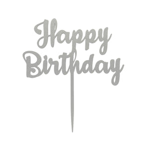 Happy Birthday Cake Topper, Party Theme, Custom Birthday Decoration, Black, Pink, Gold, Silver, Copper - SignKraft3D