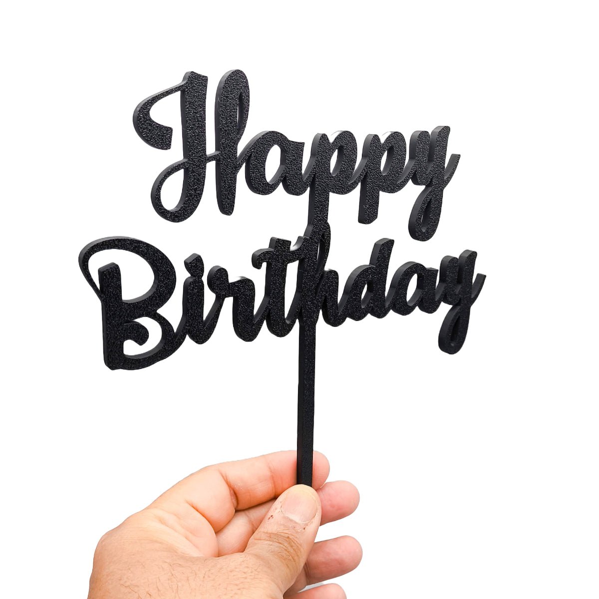 Happy Birthday Cake Topper, Party Theme, Custom Birthday Decoration, Black, Pink, Gold, Silver, Copper - SignKraft3D