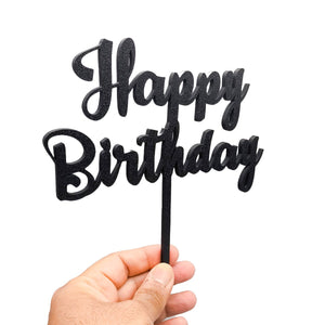 Happy Birthday Cake Topper, Party Theme, Custom Birthday Decoration, Black, Pink, Gold, Silver, Copper - SignKraft3D